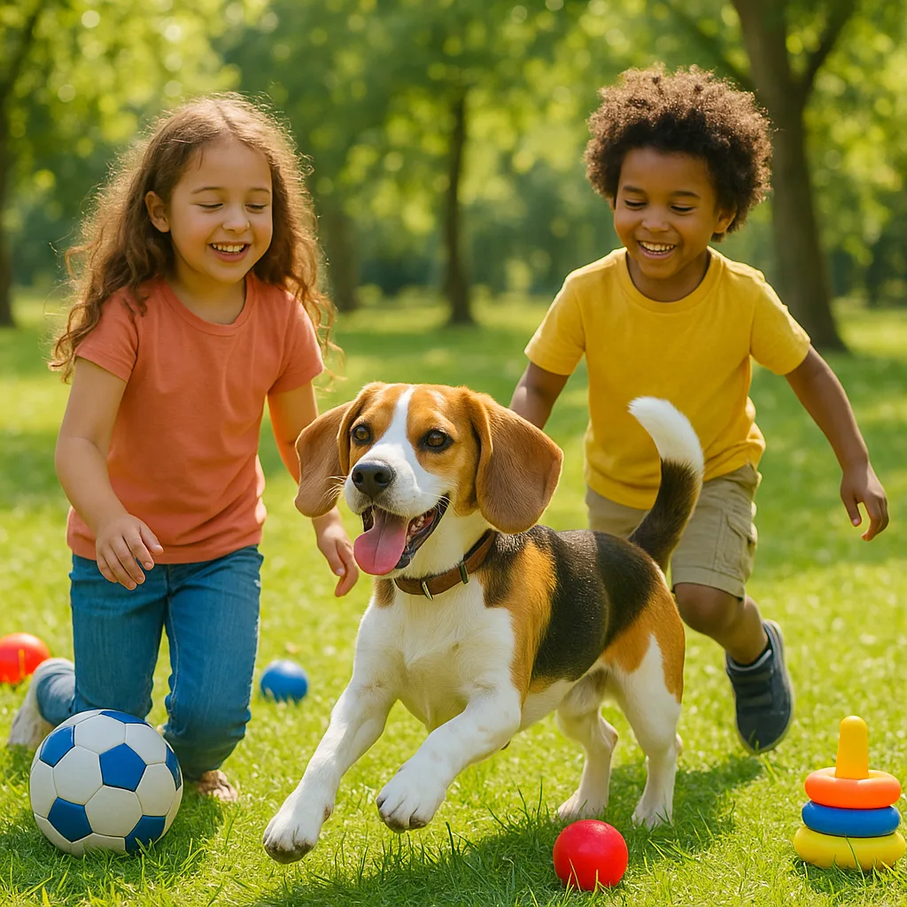 ¿Cómo es un perro de la raza beagle con los niños?